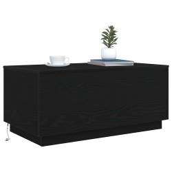 Table basse avec lumières LED chêne noir 90x50x40 cm 623234623234