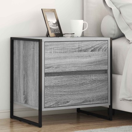 Table de chevet avec tiroir 2 pcs Gris Sonoma 50 x 39,5 x 50 cm 623235623235
