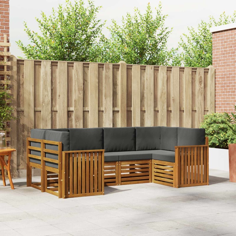 Ensemble de canapé d'angle 6 pcs Naturel et Anthracite 623242623242