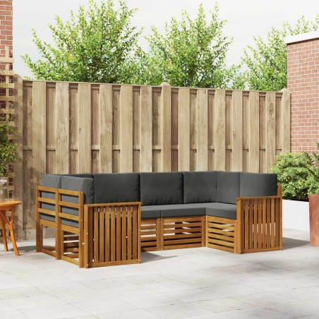 Ensemble de canapé d'angle 6 pcs Naturel et Anthracite 623242623242