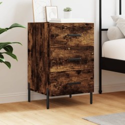 Table de chevet chêne fumé 40x40x66 cm bois d'ingénierie 623246623246