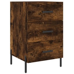 Table de chevet chêne fumé 40x40x66 cm bois d'ingénierie 623246623246