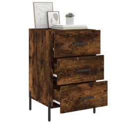 Table de chevet chêne fumé 40x40x66 cm bois d'ingénierie 623246623246