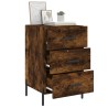 Table de chevet chêne fumé 40x40x66 cm bois d'ingénierie 623246623246