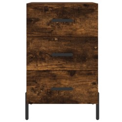 Table de chevet chêne fumé 40x40x66 cm bois d'ingénierie 623246623246