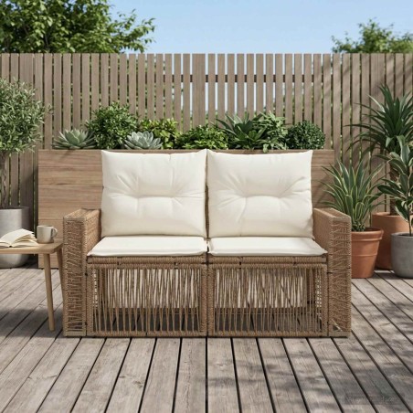 Canapé de jardin 2-Nombre de places Beige polyrotin 623250623250