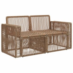 Canapé de jardin 2-Nombre de places Beige polyrotin 623250623250