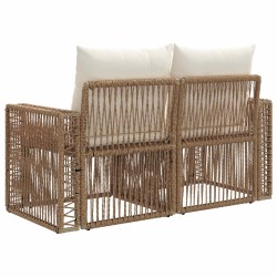 Canapé de jardin 2-Nombre de places Beige polyrotin 623250623250