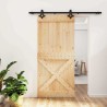 Porte coulissante Naturel et noir 95 x 210 cm 623252623252