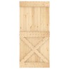 Porte coulissante Naturel et noir 95 x 210 cm 623252623252