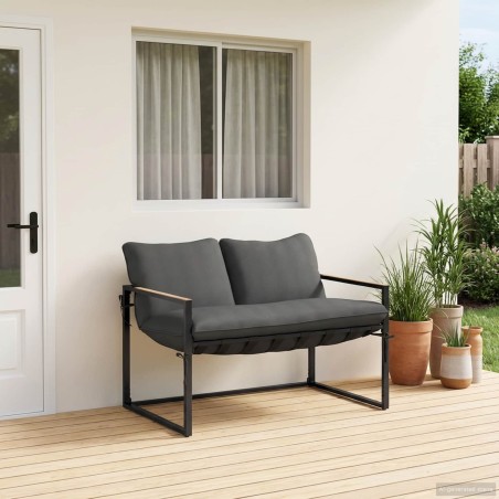 Ensemble de canapé de jardin Noir et anthracite Acier 623255623255