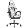 Chaise de jeu avec repose-pied Blanc et noir Similicuir 623256623256