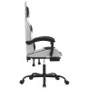 Chaise de jeu avec repose-pied Blanc et noir Similicuir 623256623256