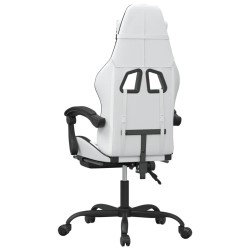 Chaise de jeu avec repose-pied Blanc et noir Similicuir 623256623256