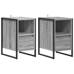 Table de chevet avec tiroir 2 pcs Gris Sonoma 39,5 x 30 x 50 cm 623261623261