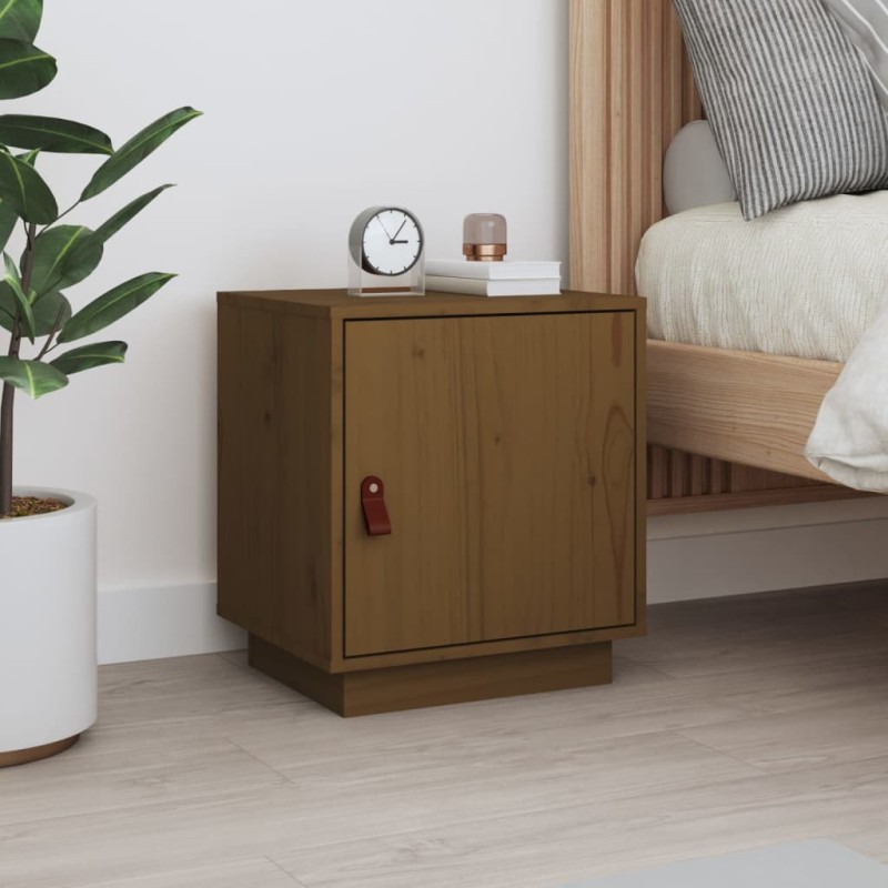 Table de chevet Marron miel 40x34x45 cm Bois de pin massif 623263623263