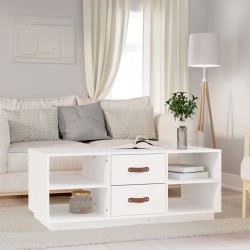 Table basse Blanc 100x50x41 cm Bois massif de pin 623270623270