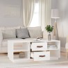 Table basse Blanc 100x50x41 cm Bois massif de pin 623270623270