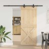 Porte coulissante NARVIK Naturel et noir 95 x 210 cm (213,5 cm) 623280623280