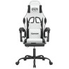 Chaise de jeu pivotante et repose-pied Blanc et noir Similicuir 623283623283