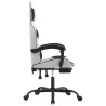 Chaise de jeu pivotante et repose-pied Blanc et noir Similicuir 623283623283