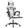 Chaise de jeu pivotante et repose-pied Blanc et noir Similicuir 623283623283