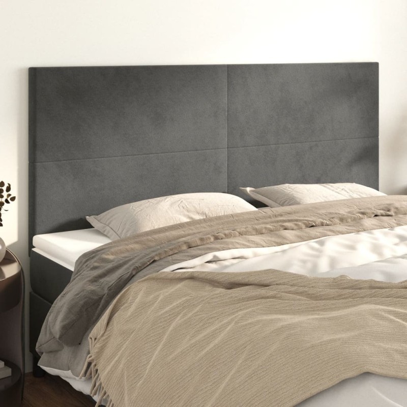 Tête de lit Gris foncé 180 x 5 x 118/128 cm Velours 623285623285