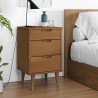 Table de chevet MOLDE Marron 40x35x65 cm Bois de pin solide 623286623286