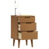 Table de chevet MOLDE Marron 40x35x65 cm Bois de pin solide 623286623286