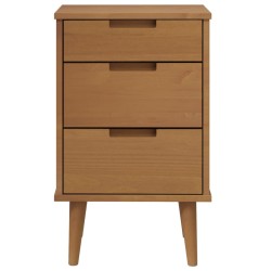 Table de chevet MOLDE Marron 40x35x65 cm Bois de pin solide 623286623286