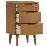 Table de chevet MOLDE Marron 40x35x65 cm Bois de pin solide 623286623286