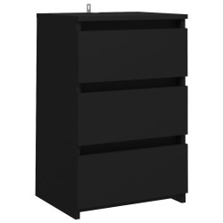 Table de chevet noir 40x35x62,5 cm bois d'ingénierie 623287623287