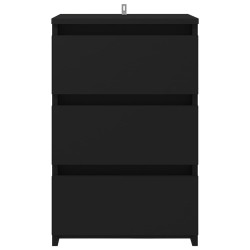 Table de chevet noir 40x35x62,5 cm bois d'ingénierie 623287623287