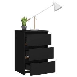 Table de chevet noir 40x35x62,5 cm bois d'ingénierie 623287623287