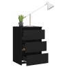 Table de chevet noir 40x35x62,5 cm bois d'ingénierie 623287623287
