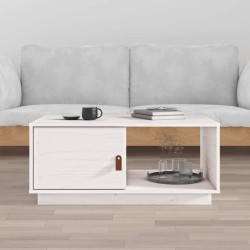 Table basse Blanc 80x50x35,5 cm Bois massif de pin 623288623288