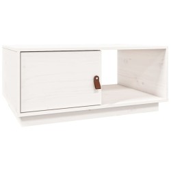 Table basse Blanc 80x50x35,5 cm Bois massif de pin 623288623288