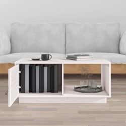 Table basse Blanc 80x50x35,5 cm Bois massif de pin 623288623288