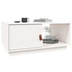 Table basse Blanc 80x50x35,5 cm Bois massif de pin 623288623288
