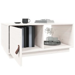 Table basse Blanc 80x50x35,5 cm Bois massif de pin 623288623288