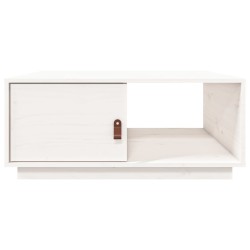 Table basse Blanc 80x50x35,5 cm Bois massif de pin 623288623288