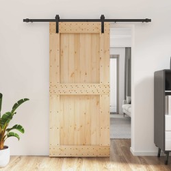 Porte coulissante Naturel et noir 95 x 210 cm 623290623290