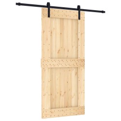 Porte coulissante Naturel et noir 95 x 210 cm 623290623290