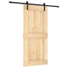 Porte coulissante Naturel et noir 95 x 210 cm 623290623290