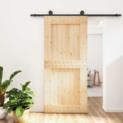 Porte coulissante Naturel et noir 95 x 210 cm 623291623291