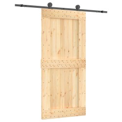 Porte coulissante Naturel et noir 95 x 210 cm 623291623291