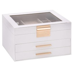 Boîte à bijoux 3 couches blanc 23x20,5x14 cm 623292623292
