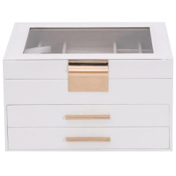 Boîte à bijoux 3 couches blanc 23x20,5x14 cm 623292623292
