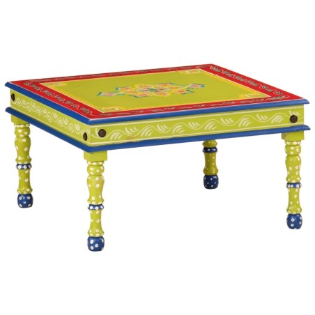 Table basse vert bois de manguier massif peint à la main 623296623296