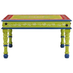 Table basse vert bois de manguier massif peint à la main 623296623296
